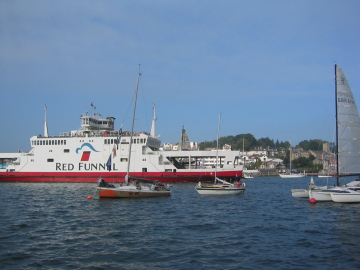 another ferry gingerly makes her way through the masses