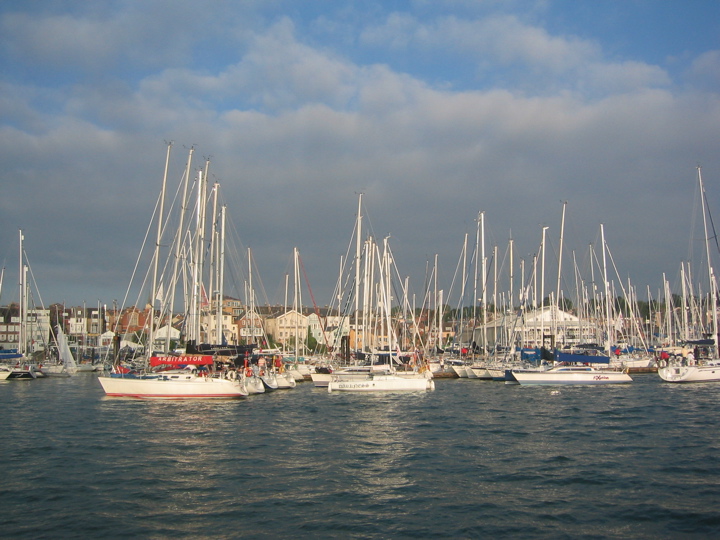 The harbour at Cowes, looking pretty busy already!