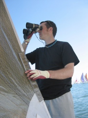 Timmy's close eye on boats as they rounded the Needles